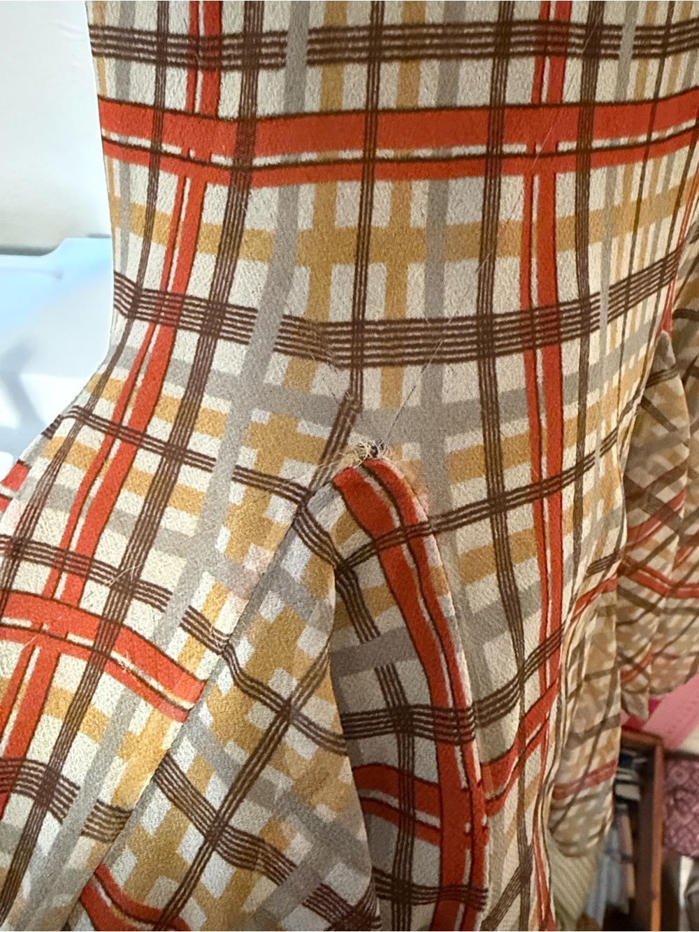 Doen Plaid Silk Dress - Picture 6 of 8